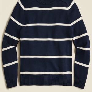 J. Crew Men's Sweater in Navy and White Stripes